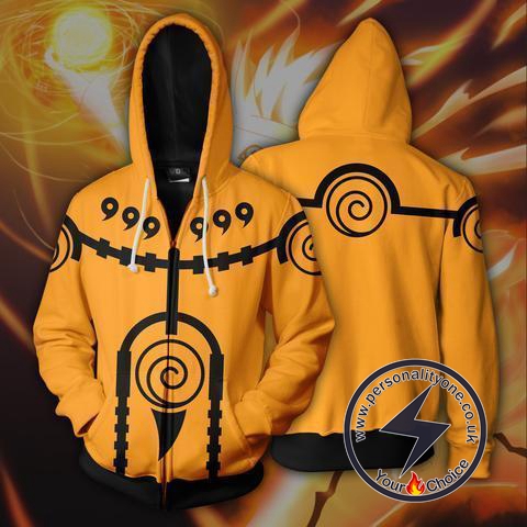 Naruto Nine Tails Charka Mode Zip Up Hoodie Jacket